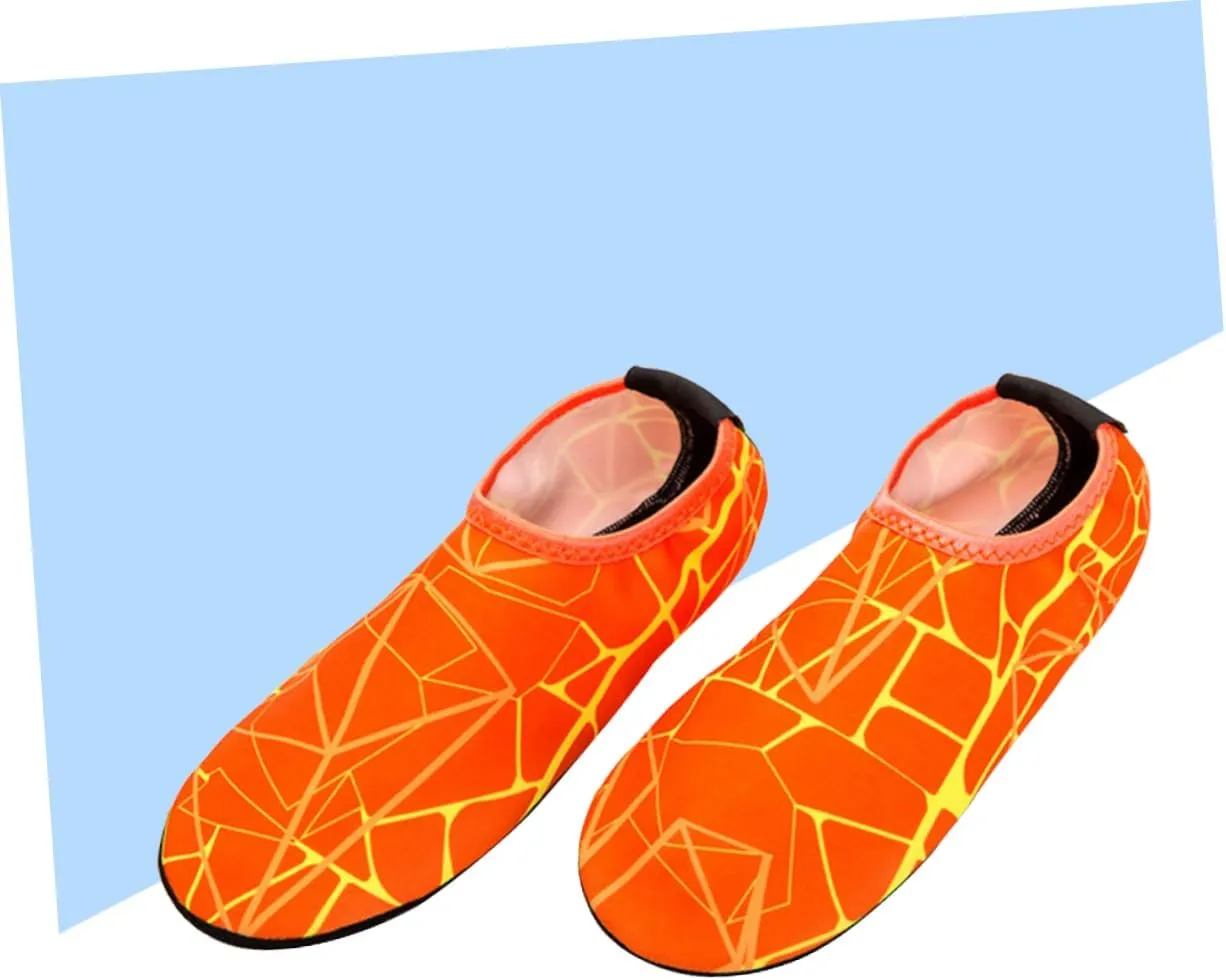 1 Pair Adult Non Slip Diving Socks for Snorkeling and Swimming Quick Dry Short Socks Orange for Beach Activities