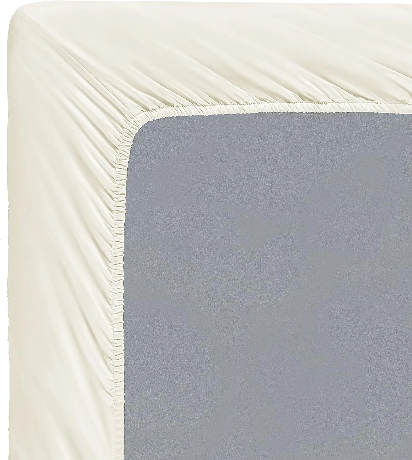 100% Supima Cotton Sheets 600 Thread Count,Bed Sheet Set Queen Size Sheets 4 Pieces,Soft & Silky Sateen Weave, Fits Mattress Up to 18",Deep Pocket, Breathable & Fade Resistant(Ivory,Queen)