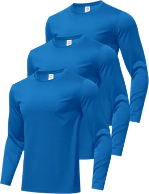 3 Pack Men's Long Sleeve Shirts Sun Protection Shirts Lightweight UPF 50  Rash Guard for Running Workout Fishing