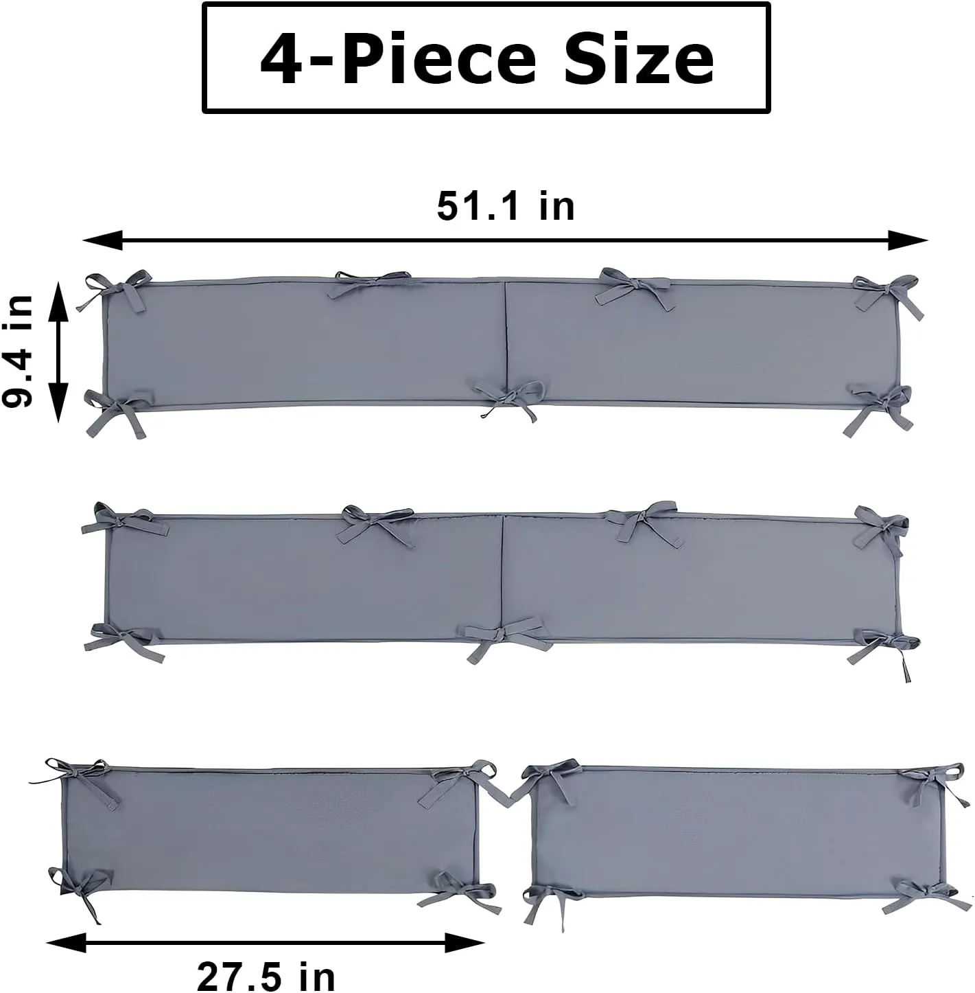 4 PCS Soft Breathable Cotton Pad, Mesh Liner Cushion, Thickened Anti-Collision Pad for Side