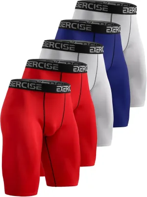 5 Pack Compression Shorts Men Compression Underwear for Men Athletic Mens Spandex Baselayer,Running,Workout