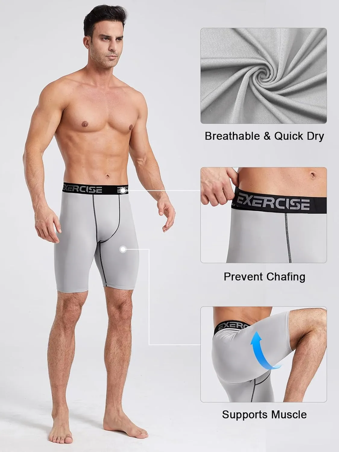 5 Pack Compression Shorts Men Compression Underwear for Men Athletic Mens Spandex Baselayer,Running,Workout