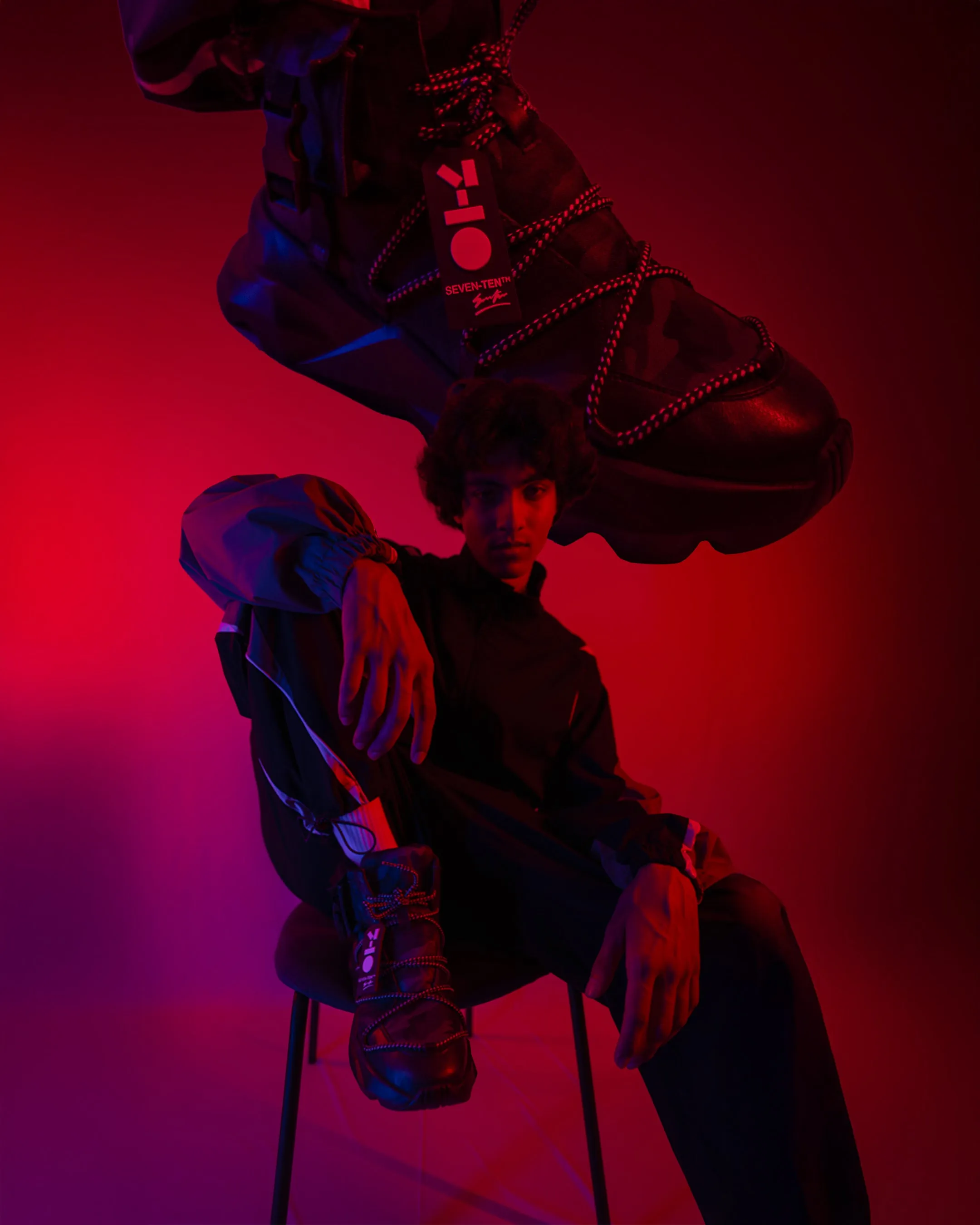 746 Ambush Black Chunky High-Top Sneakers
