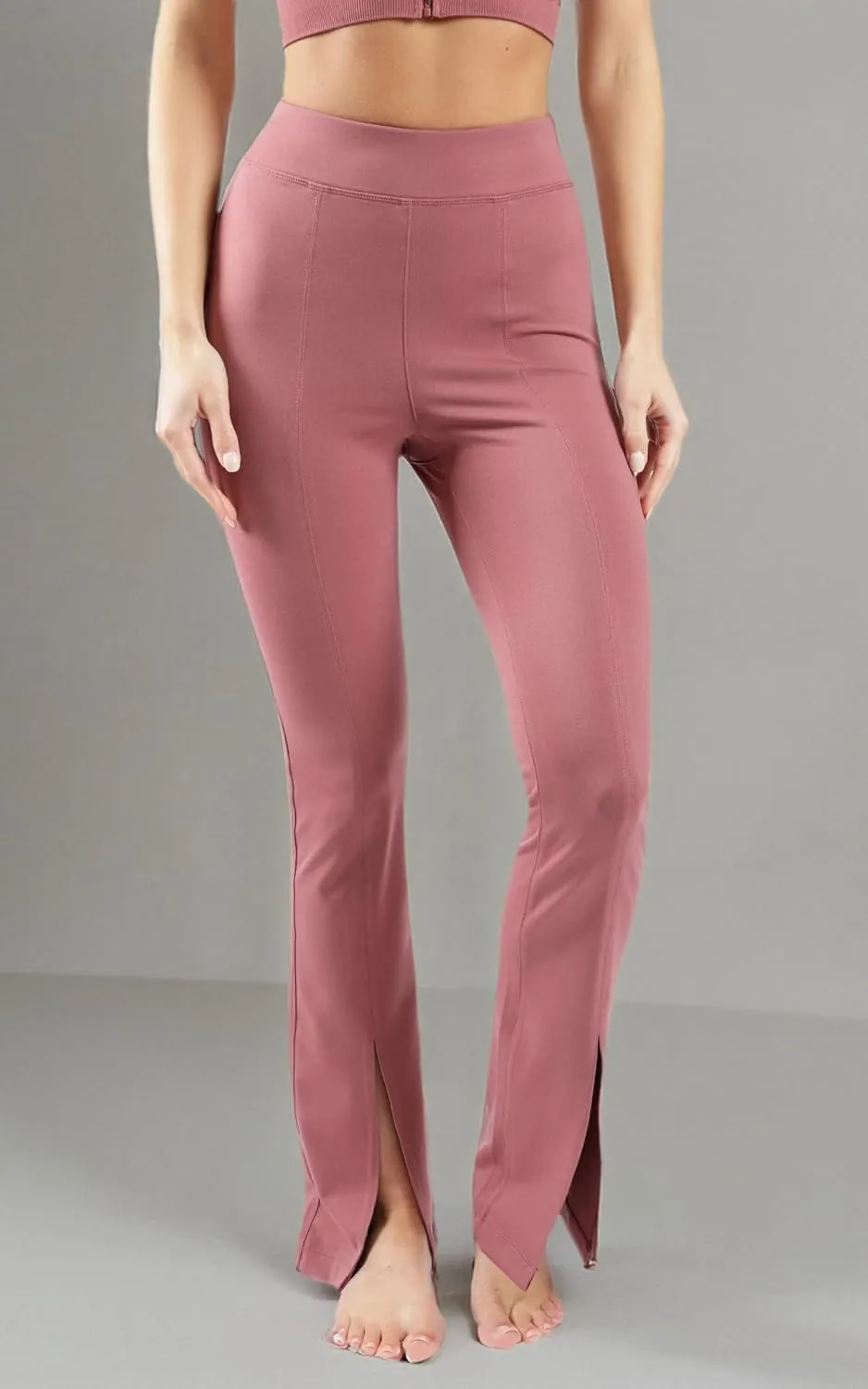 90 Degree By Reflex High Waist Flare Yoga Pant with Front Split