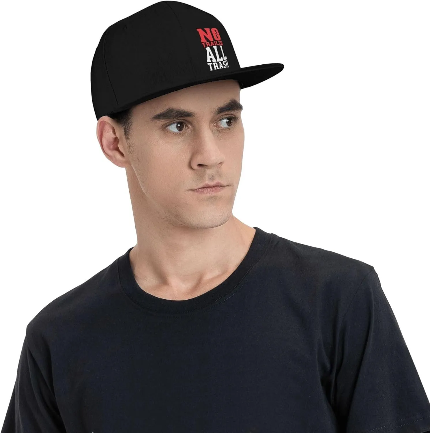 All Trash No Trailer Baseball Cap with Solid Border