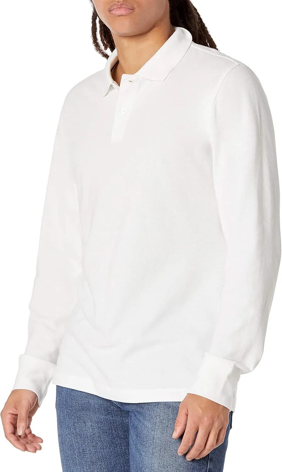 Amazon Essentials Long-Sleeve Polo Shirt for Men, Slim Fit Pique