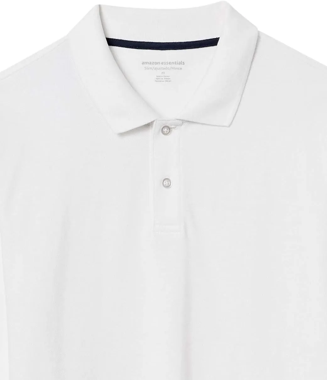 Amazon Essentials Long-Sleeve Polo Shirt for Men, Slim Fit Pique
