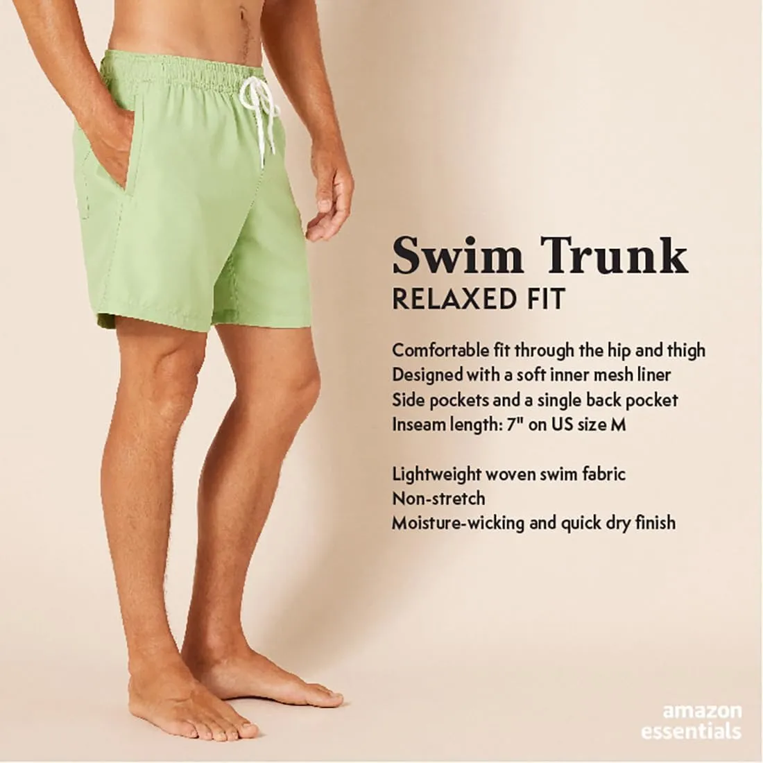 Amazon Essentials Men's 7" Quick-Dry Swim Trunk - Discontinued Colors
