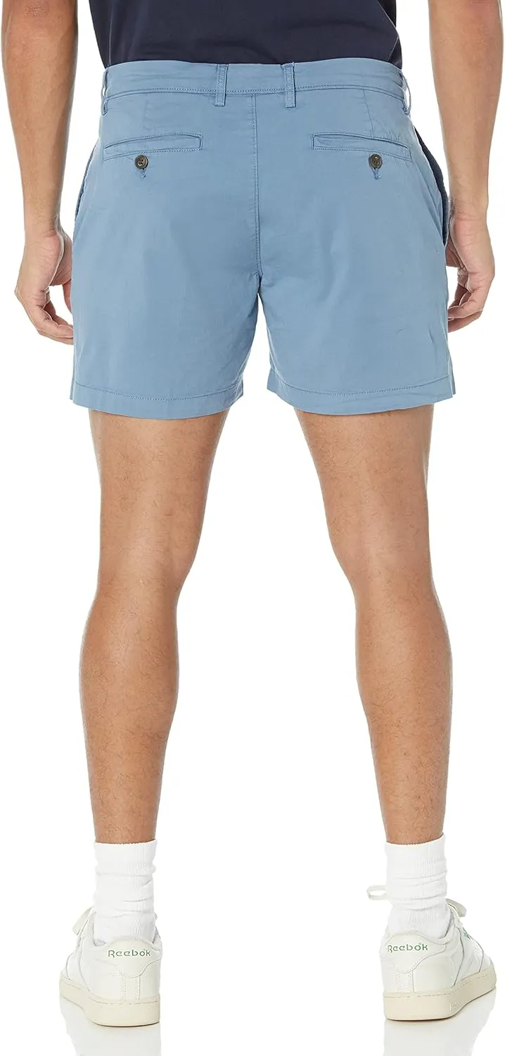Amazon Essentials Men's Slim-Fit 5" Flat-Front Comfort Stretch Chino Short (Previously Goodthreads)