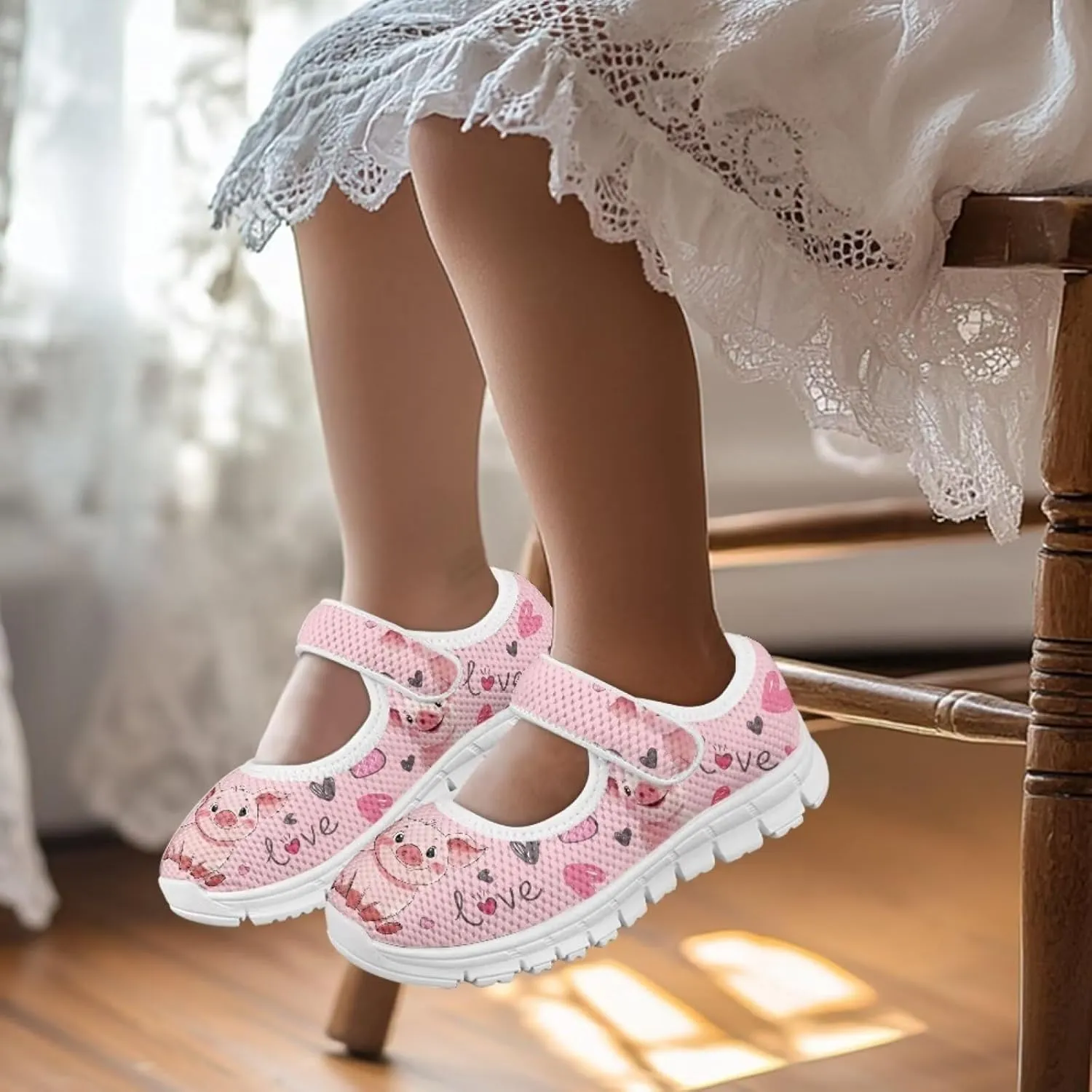 Animal Print Mary Jane for Girls Slip On Casual Outdoor School Sports Shoes Lightweight Flat Walking Sneaker