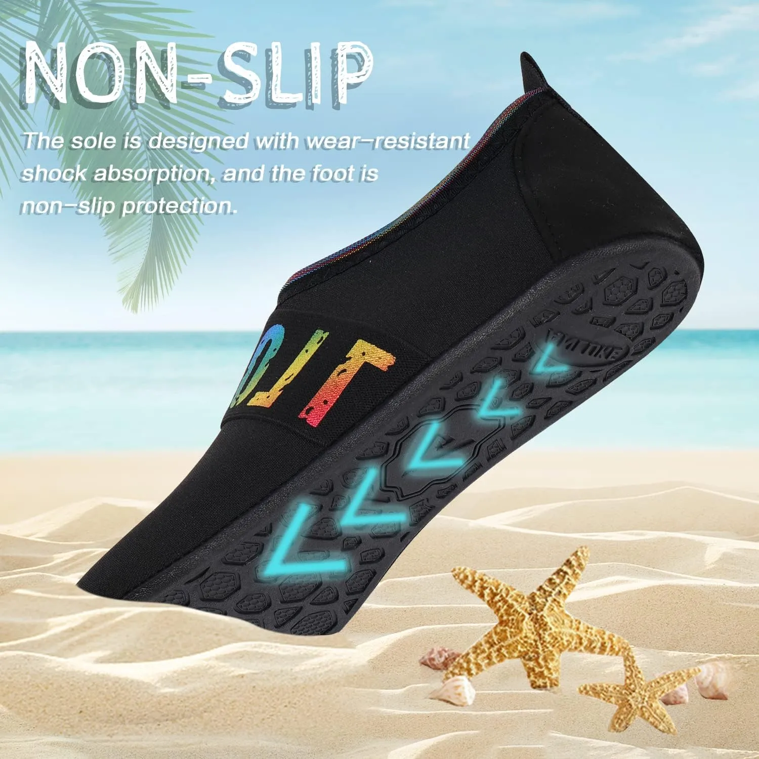 ANLUKE Water Shoes Barefoot Aqua Yoga Socks Quick-Dry Beach Swim Surf Shoes for Women Men