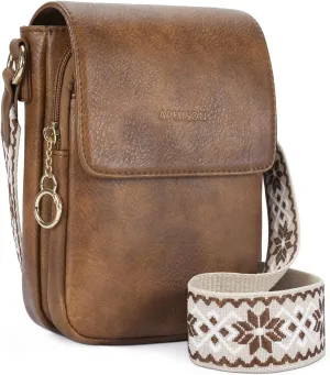 APHISON Small Crossbody Bags for Women Trendy, Leather Phone Wallet Purses Handbags Card Slots with Adjustable Guitar Strap