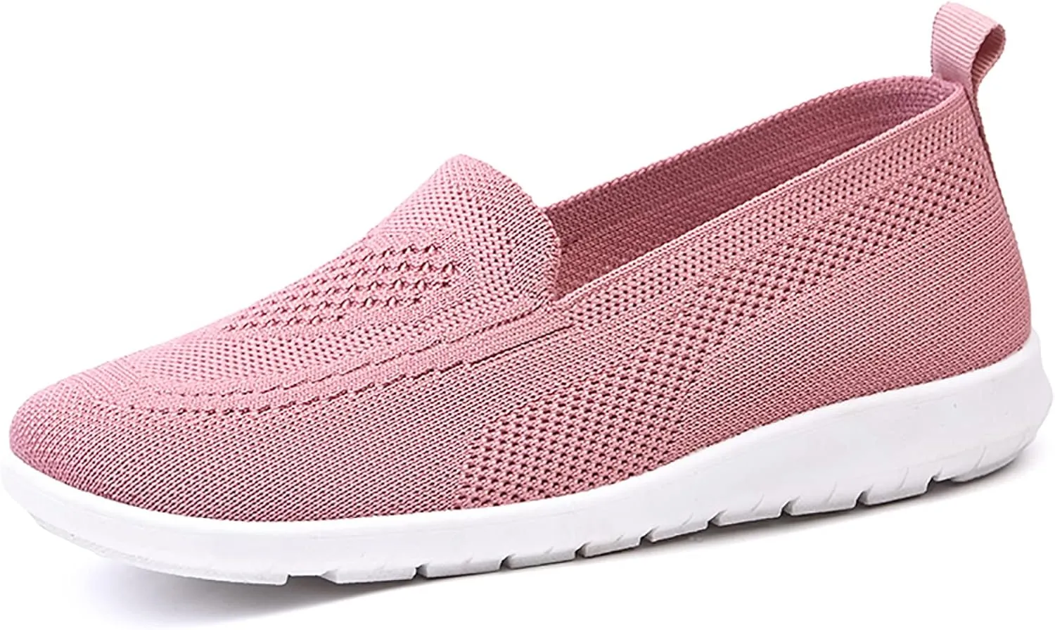 APUM Women's Knitted Flat Shoes,Comfort Ladies Slip On Loafers Casual Breathable Mesh Low-Top Flat Elastic Knit Work Shoes