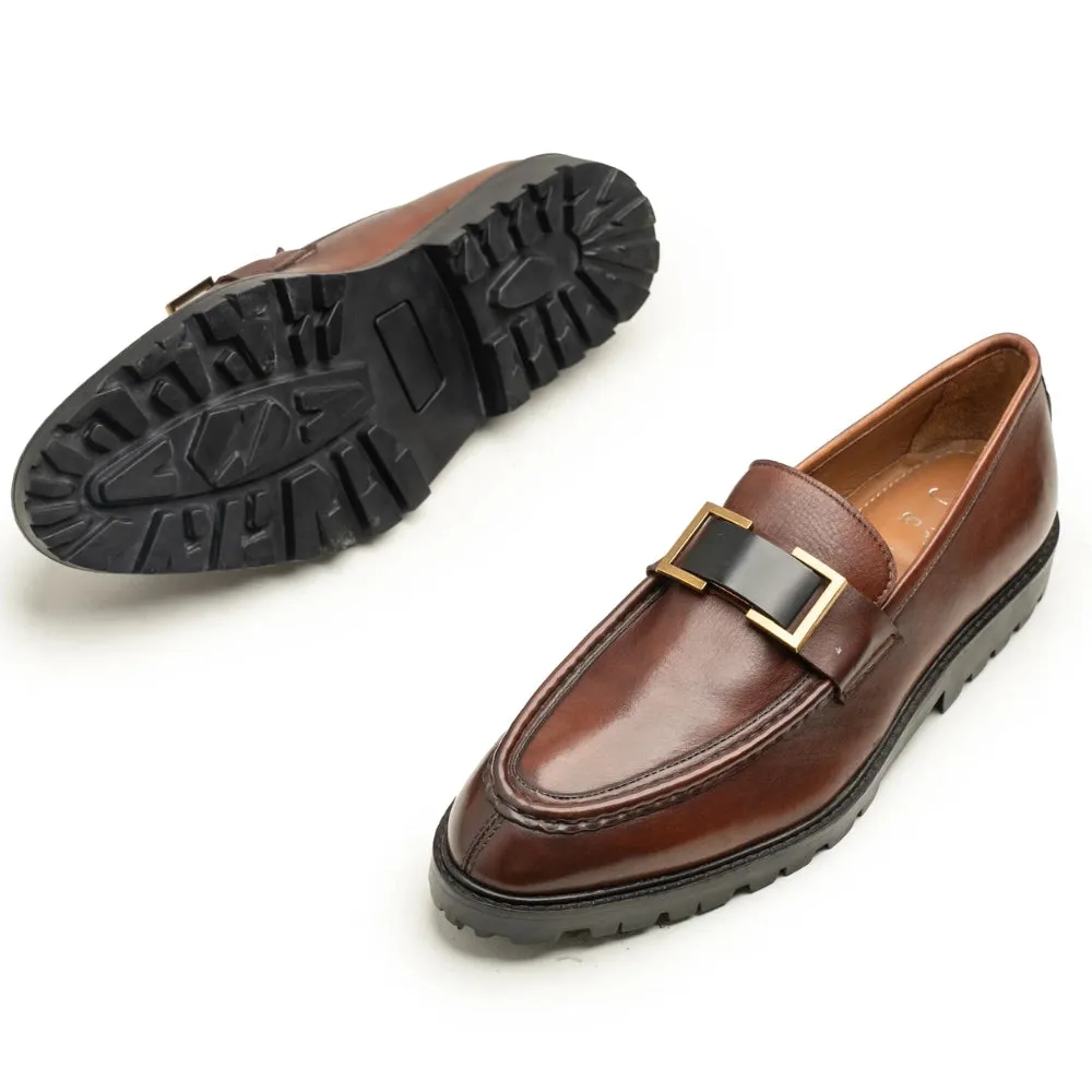 Arthur Mens Brown Formal Leather Loafers | Handmade