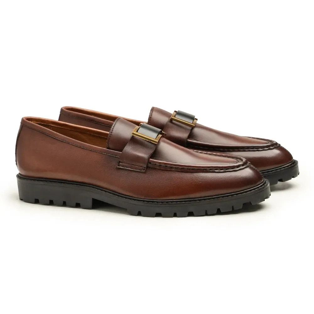 Arthur Mens Brown Formal Leather Loafers | Handmade