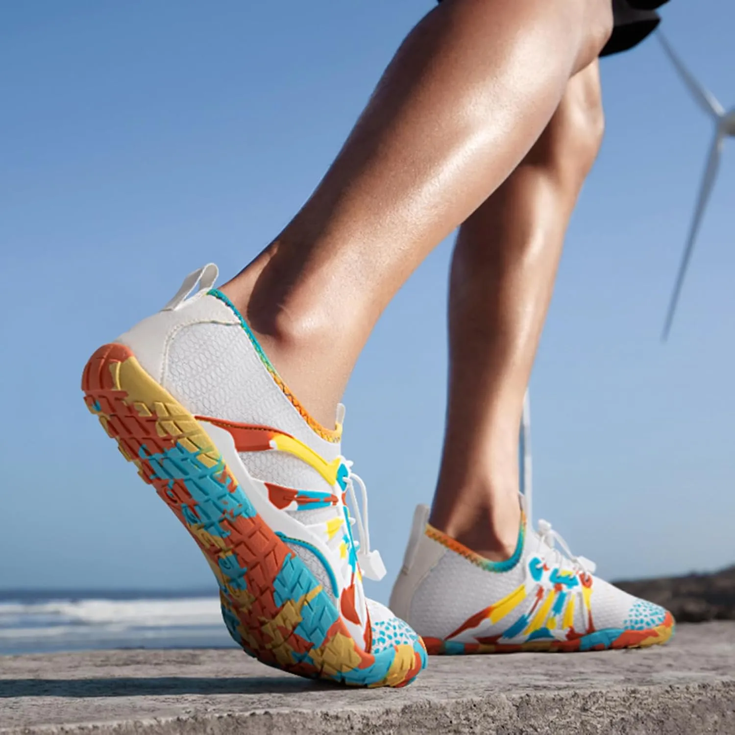 ATHMILE Water Shoes for Women Men Quick Dry Beach Barefoot Aqua Swim Shoes Non-Slip for Wading Rafting Hiking Kayaking
