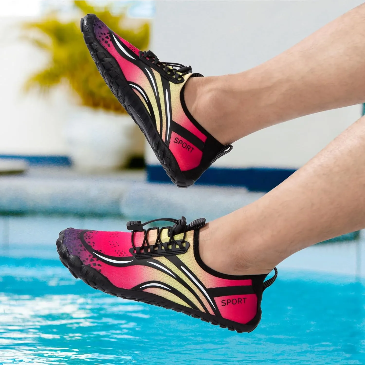 ATHMILE Water Shoes for Women Men Quick Dry Beach Barefoot Aqua Swim Shoes Non-Slip for Wading Rafting Hiking Kayaking