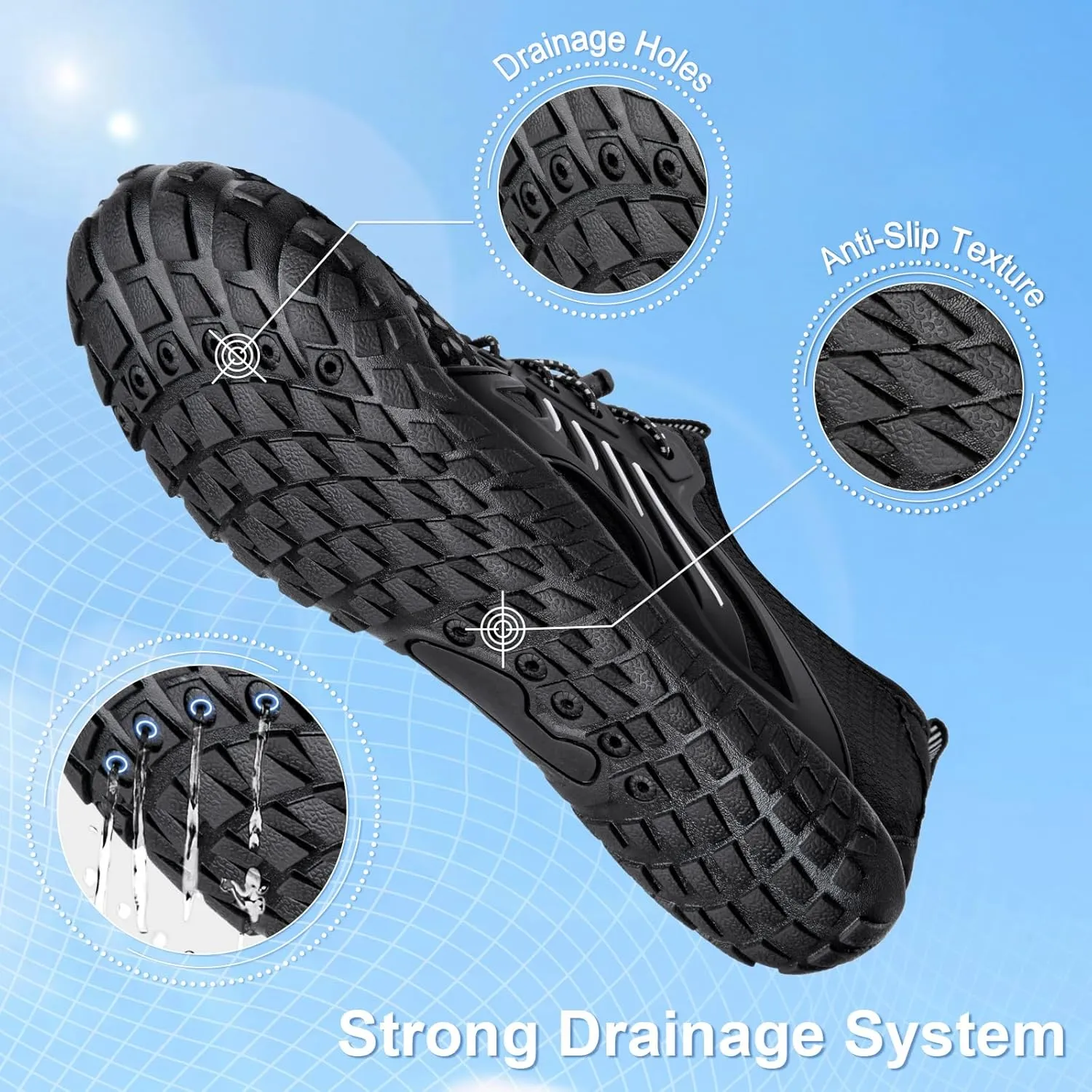 ATHMILE Water Shoes for Women Men Quick-Dry Lightweight Barefoot Beach Pool Aqua Shoes for Swim Hiking Snorkeling Kayak