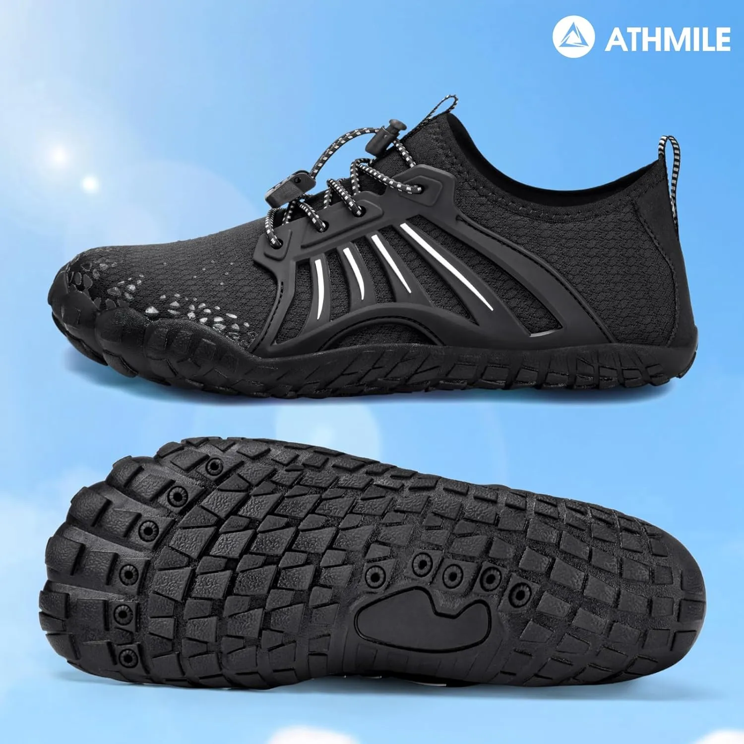ATHMILE Water Shoes for Women Men Quick-Dry Lightweight Barefoot Beach Pool Aqua Shoes for Swim Hiking Snorkeling Kayak