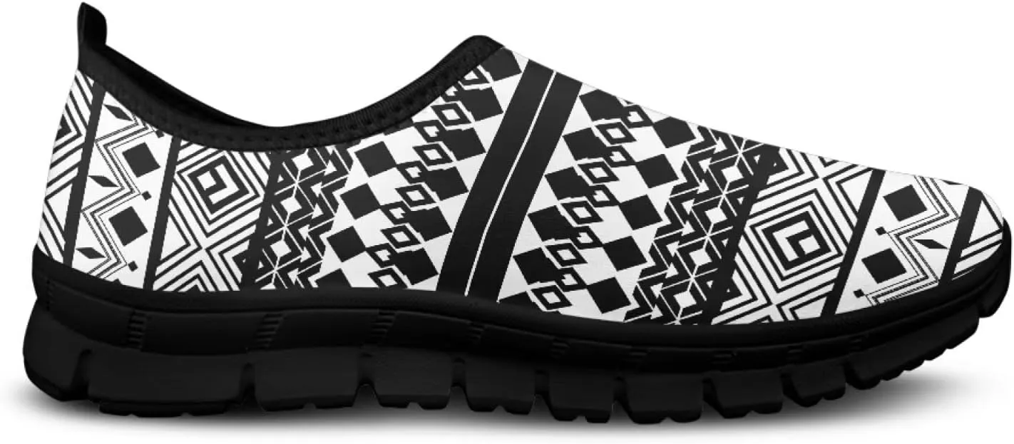 Aztec Walking Shoes for Women Casual Slip On Non Skid Flat Sneakers Fashion Breathable Tennis Work Footwear