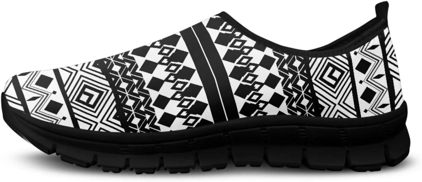 Aztec Walking Shoes for Women Casual Slip On Non Skid Flat Sneakers Fashion Breathable Tennis Work Footwear