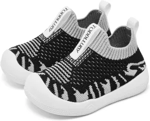Baby Slip on Walking Shoes Toddler Sock Shoes Infant Sneakers Boy & Girls Non-Slip Tennis Shoes