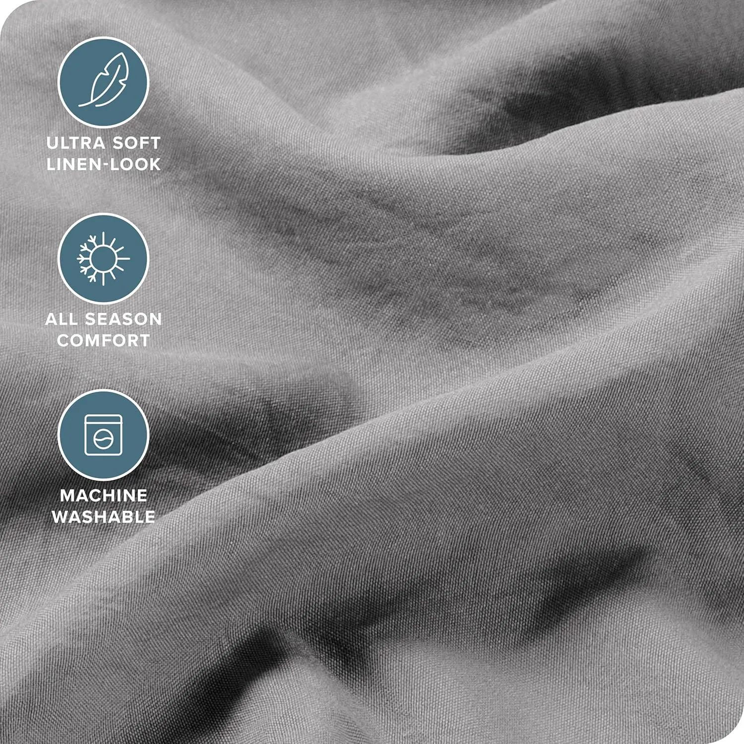Bare Home Full Sheet Set - Luxury 1800 Ultra-Soft Stonewashed Microfiber - Double Brushed - Deep Pockets - Easy Fit - Breathable Bedding - Sheet Sets & Pillowcases (Full, Frost Grey)