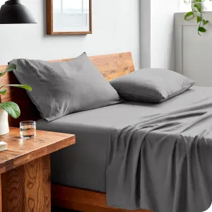 Bare Home Full Sheet Set - Luxury 1800 Ultra-Soft Stonewashed Microfiber - Double Brushed - Deep Pockets - Easy Fit - Breathable Bedding - Sheet Sets & Pillowcases (Full, Frost Grey)