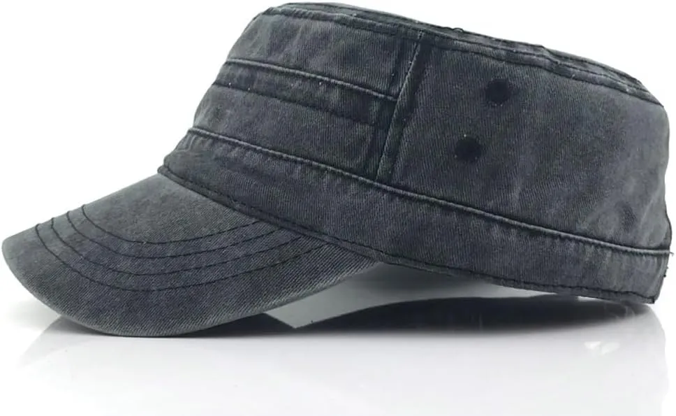 Baseball Cap for Woman Army Cap Adjustable Flat Top Hat