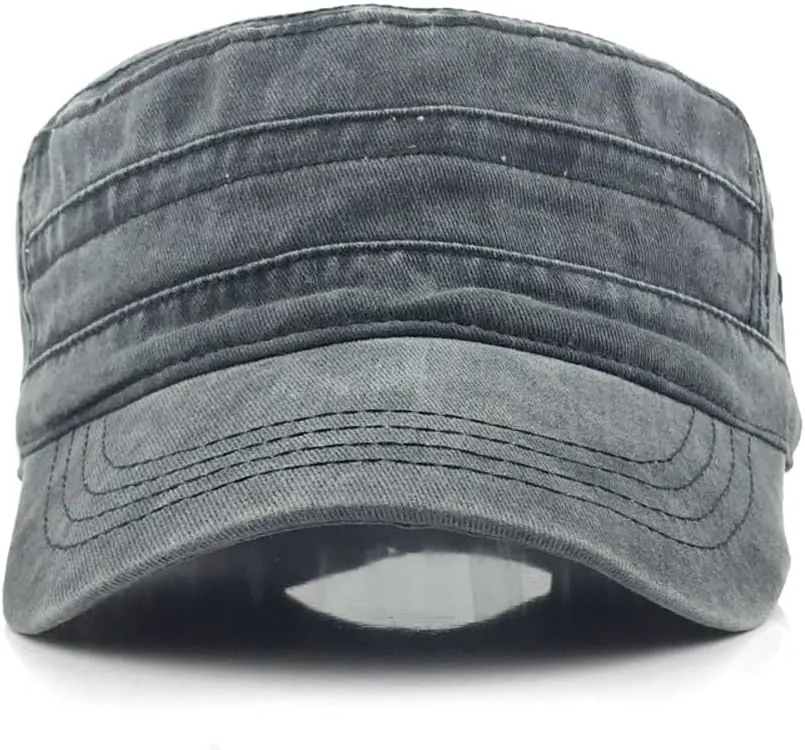 Baseball Cap for Woman Army Cap Adjustable Flat Top Hat