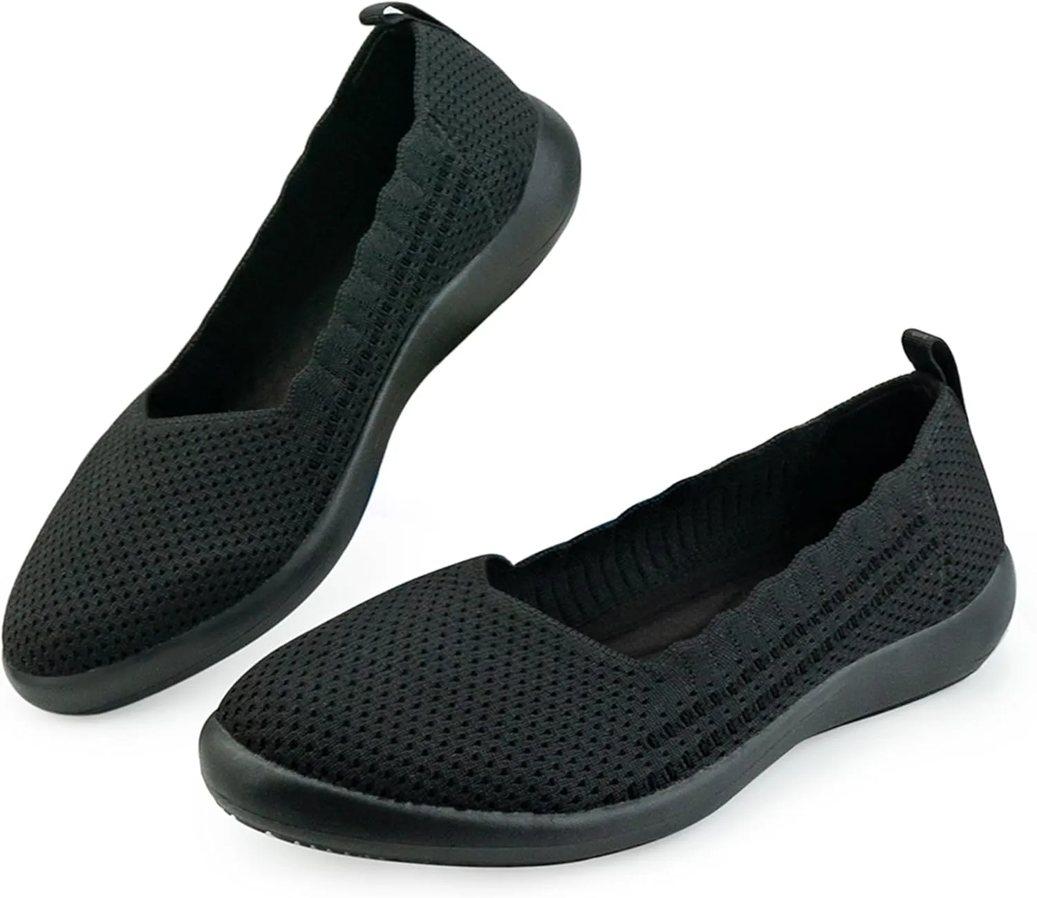 Bealin Womens Flats Round Toe Ballet Shoes Slip on Walking Shoes Comfort Dress Knit Low Wedge