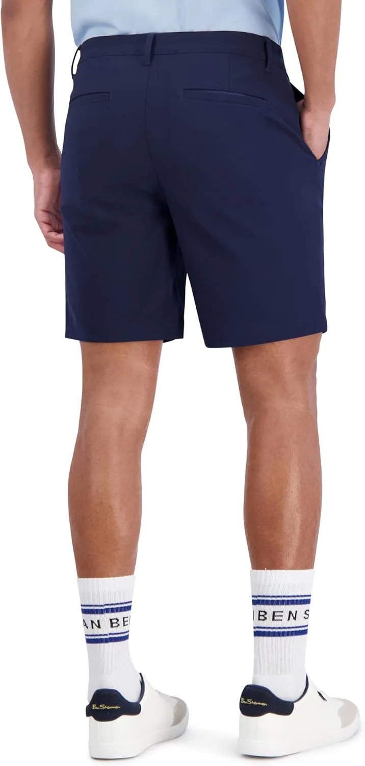 Ben Sherman Men's Golf Four-Way Stretch, Lightweight, Quick-Dry, Breathable, Flat Front Casual Shorts, 8" Inseam