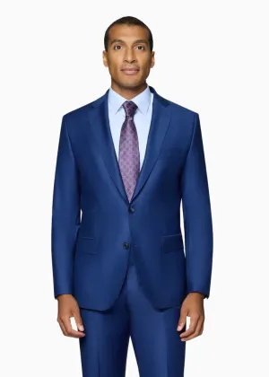 Bergamo Elegant - Faille Wool Solid Suit Slim - New Blue