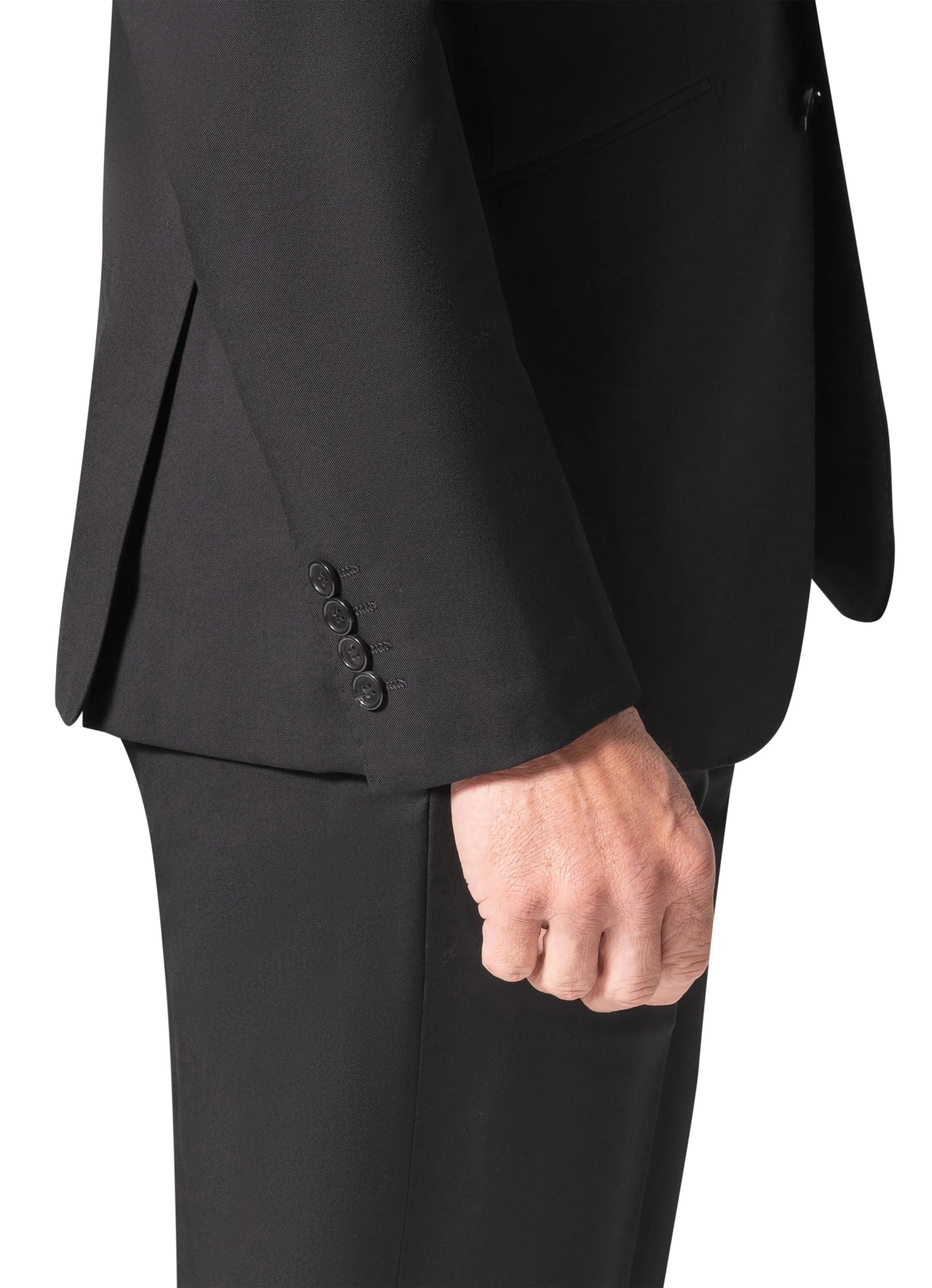 Bergamo Elegant - Reda | Slim Fit 2-Piece Solid Suit - Black