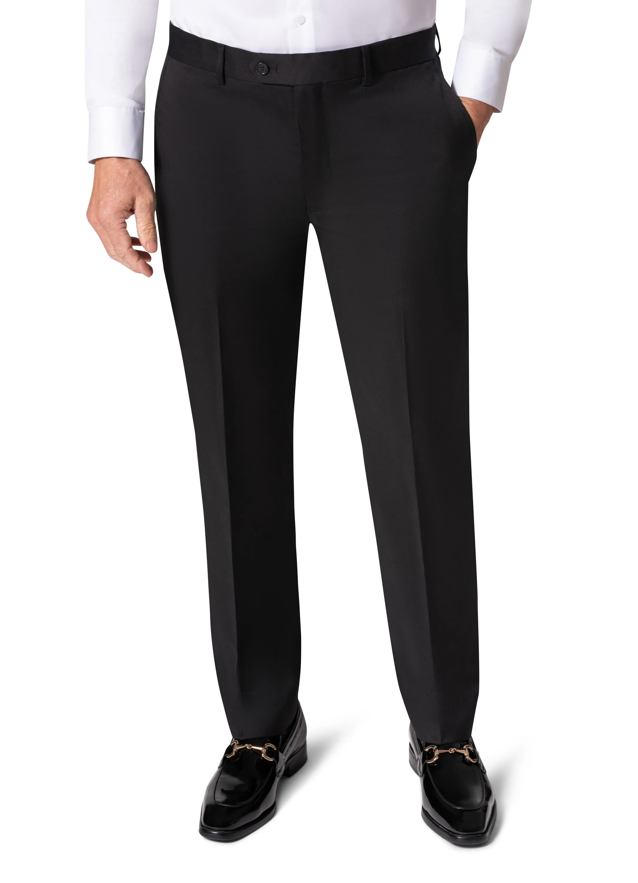 Bergamo Elegant - Reda | Slim Fit 2-Piece Solid Suit - Black