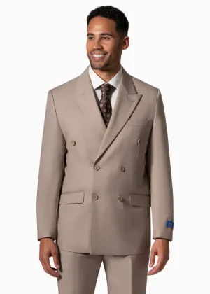 Bergamo Orange A6732 D/B Slim Fit Suit - Tan