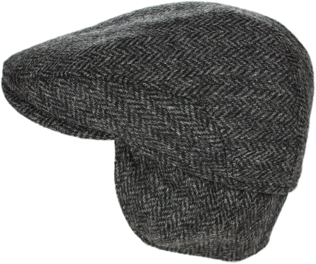 Biddy Murphy Irish Newsboy Flat Cap for Men, Tuck-Away Ear Flaps Slim Fit 100% Wool, Imported