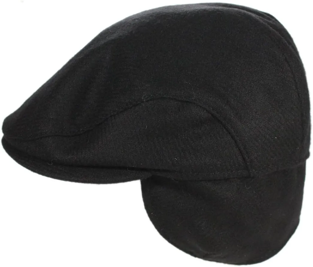 Biddy Murphy Irish Newsboy Flat Cap for Men, Tuck-Away Ear Flaps Slim Fit 100% Wool, Imported