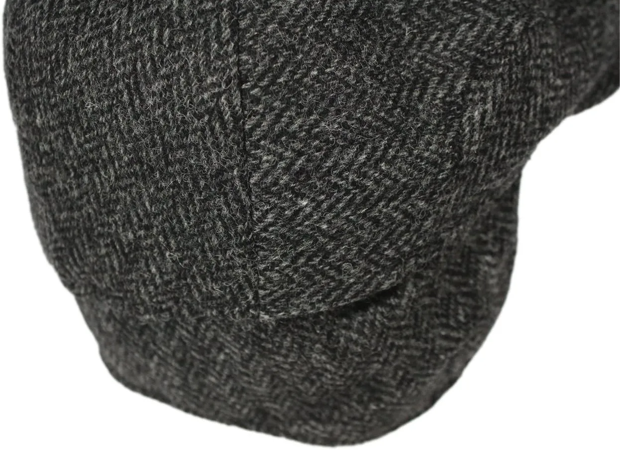Biddy Murphy Irish Newsboy Flat Cap for Men, Tuck-Away Ear Flaps Slim Fit 100% Wool, Imported