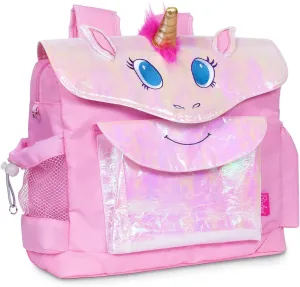Bixbee Kids Backpack, Pink Unicorn Bookbag for Girls & Boys Ages 5-7 | Daycare, Preschool, Elementary School Bag for Kids | Easy to Carry & Water Resistant