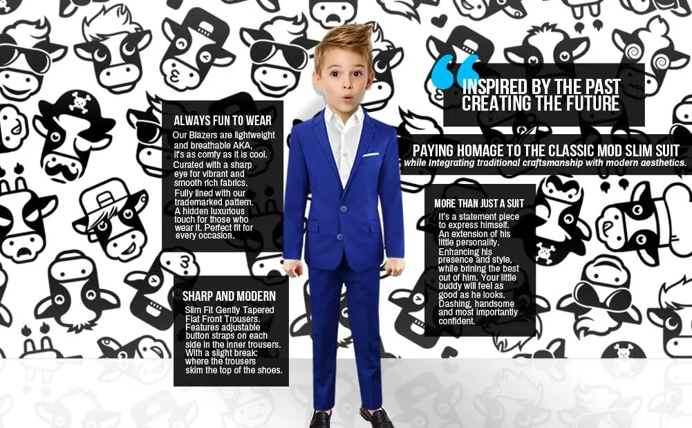Black n Bianco Boys' First Class Slim Fit Suits Lightweight Style. Presented by Baby Muffin