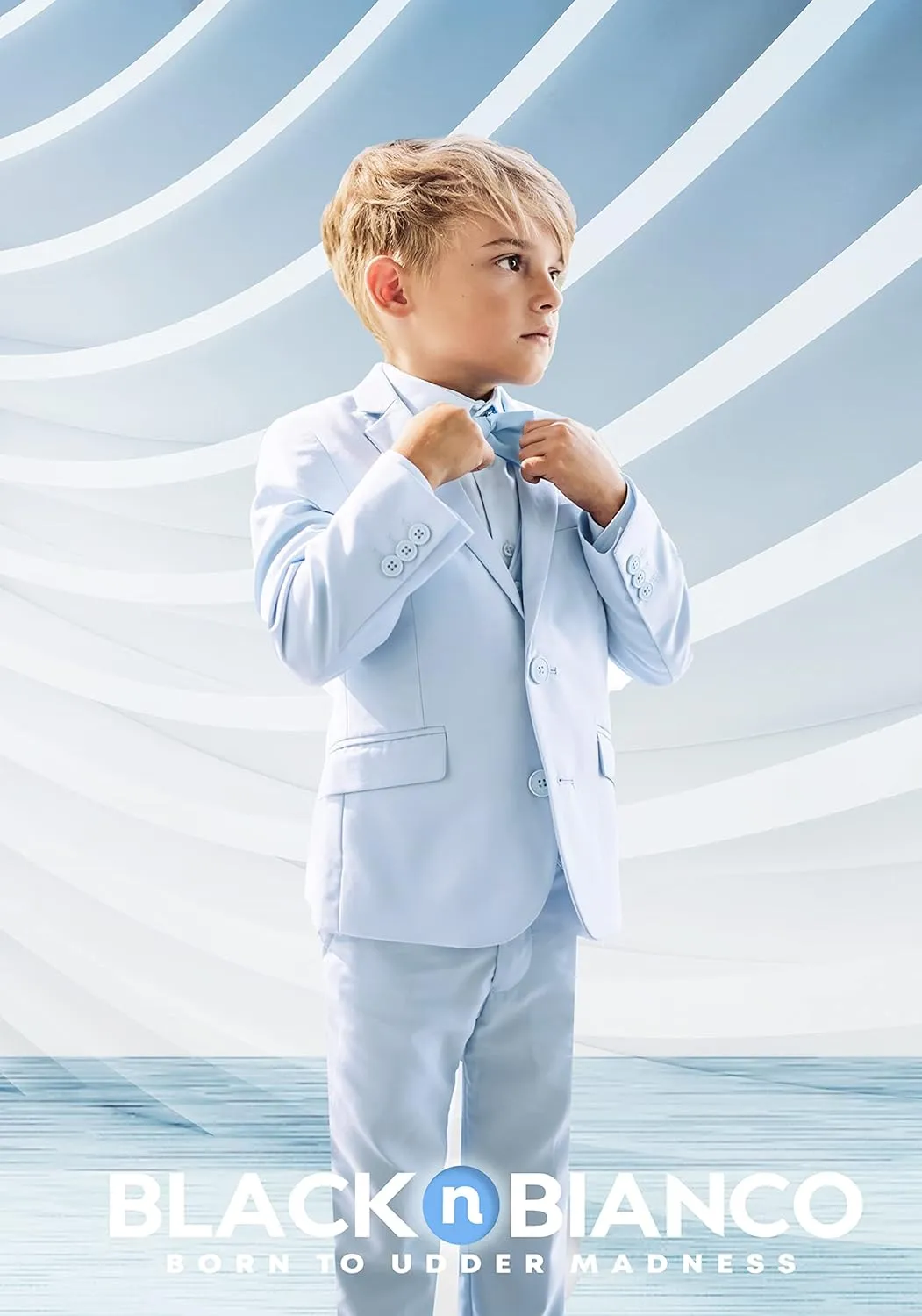 Black n Bianco Boys' First Class Slim Fit Suits Lightweight Style. Presented by Baby Muffin