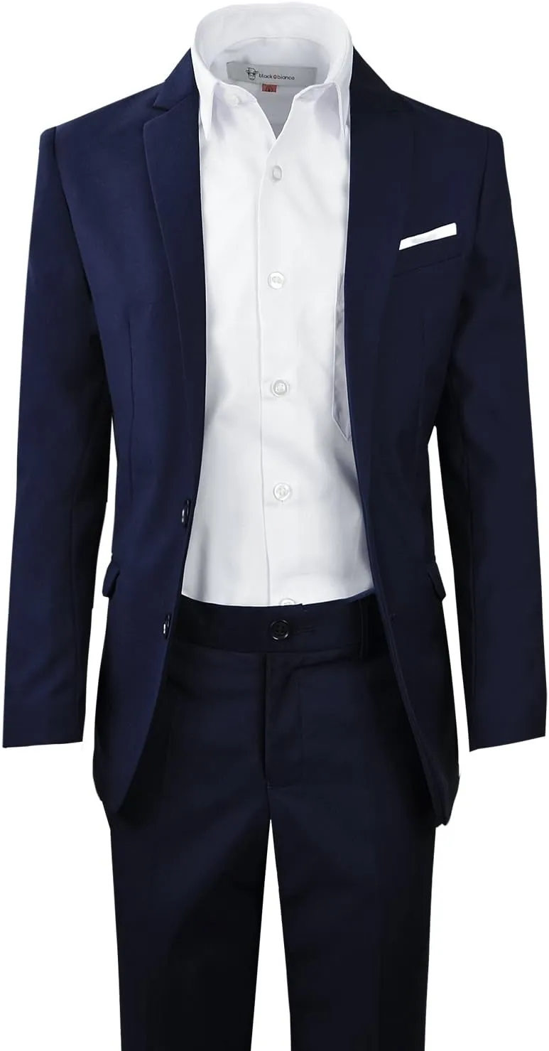 Black n Bianco Signature Boys' Slim Fit Suit Complete Outfit