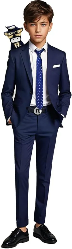 Black n Bianco Signature Boys' Slim Fit Suit Complete Outfit