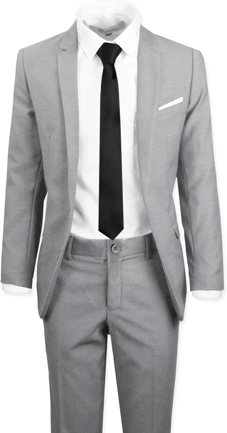 Black n Bianco Signature Boys' Slim Fit Suit Complete Outfit