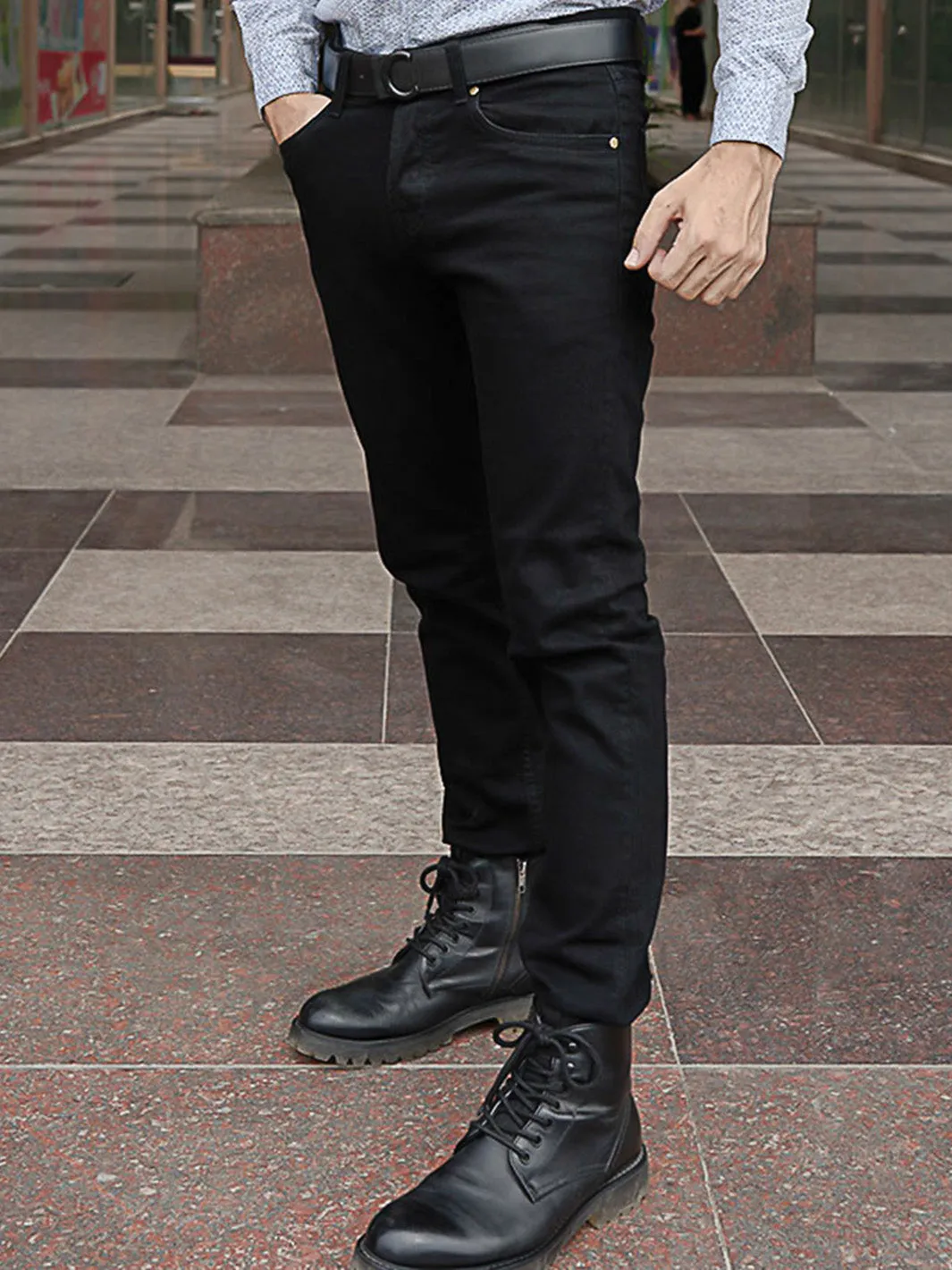BLACK SLIM FIT (ZIRCON) JEANS - ENGLISH