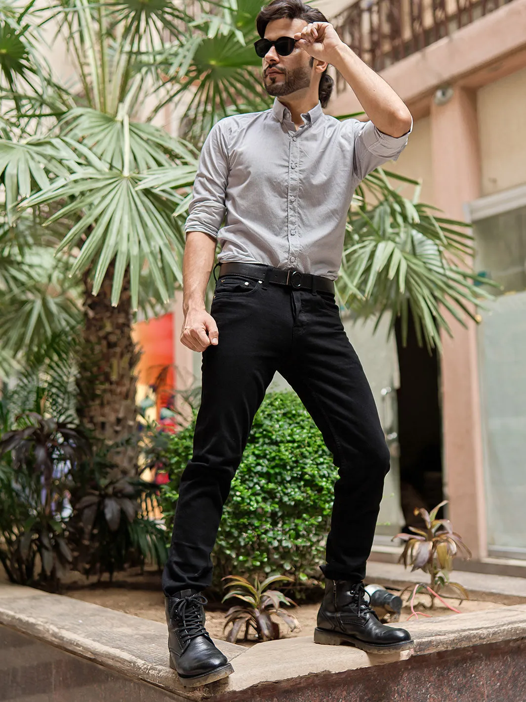 BLACK SLIM FIT (ZIRCON) JEANS - ENGLISH