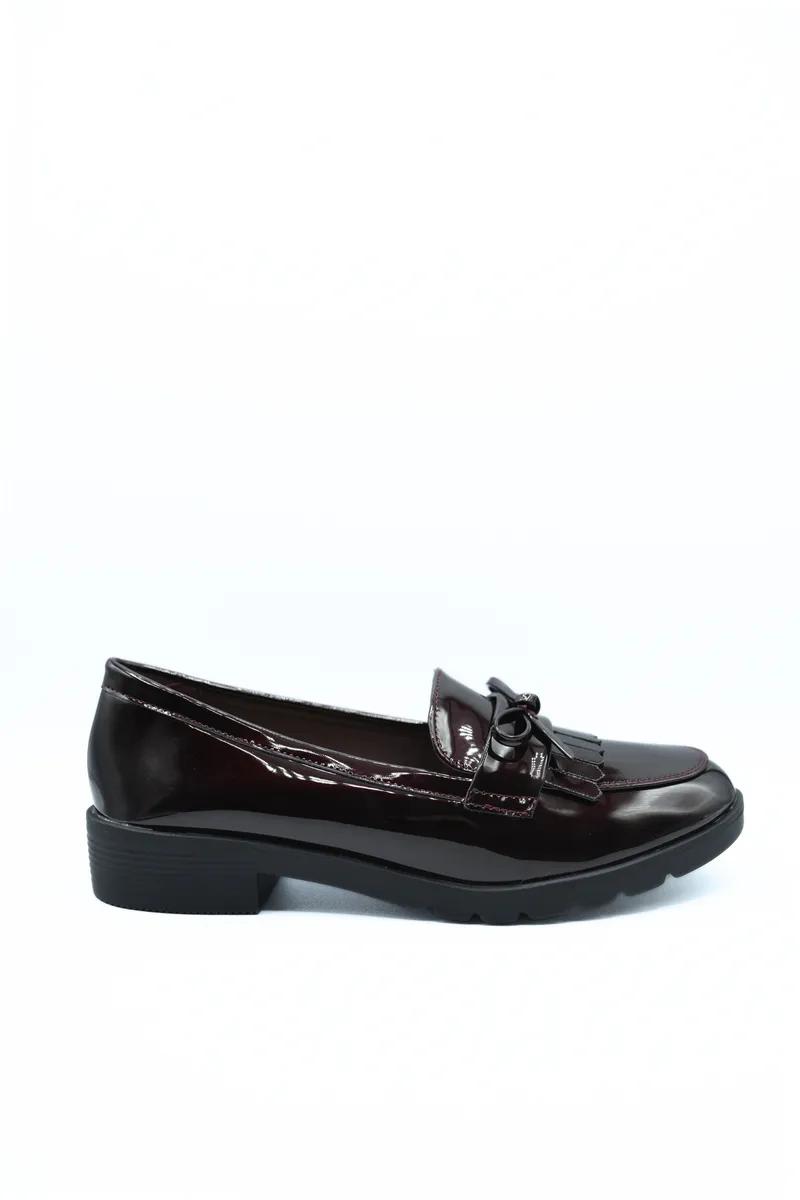 Bow Detail Flatform Slip On Loafer Shoes