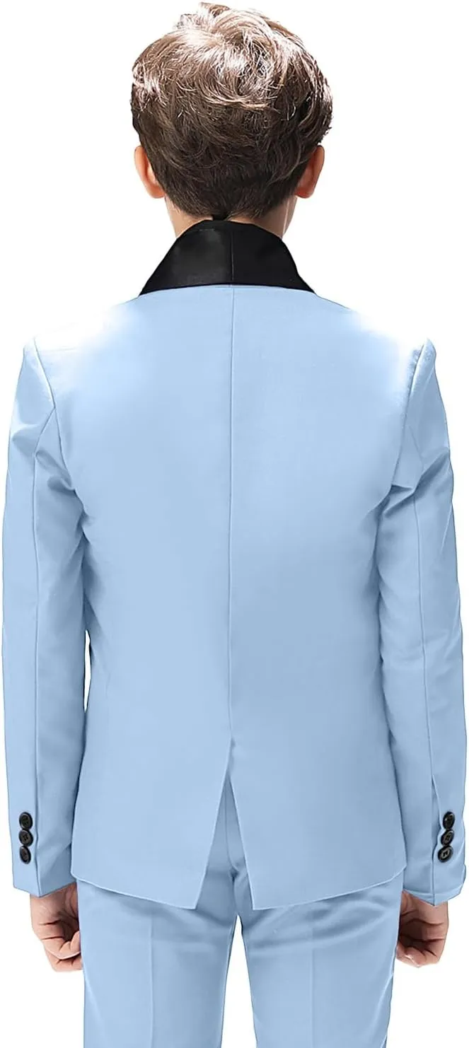 Boy Suits Tuxedo Slim Fit Suit for Boys Kids Toddler Dress Outfit with Coat, Pants, Vest Set No Tail