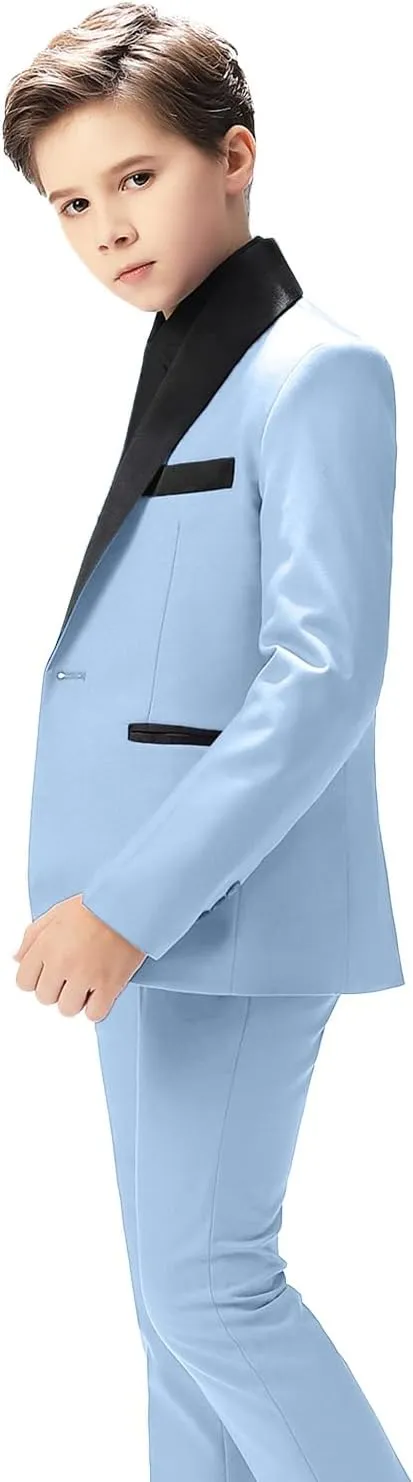 Boy Suits Tuxedo Slim Fit Suit for Boys Kids Toddler Dress Outfit with Coat, Pants, Vest Set No Tail